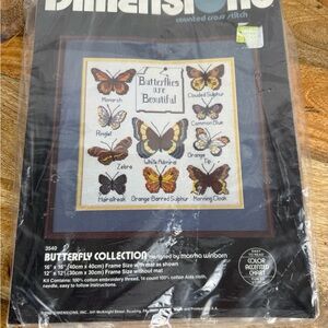 Vintage Dimensions Butterfly Collection Cross Stitch Kit 1983